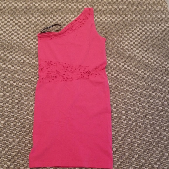 Bebe One Shoulder Skintight Dress - Picture 1 of 7